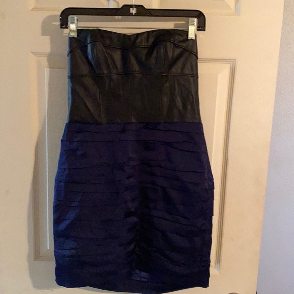 Express Leather and satin dress